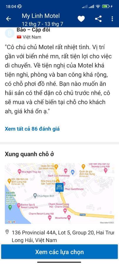My Linh Motel 976 Duong Vo Thi Sau Лонгхай Екстер'єр фото